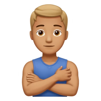 Man holding their neck arms crossed sticker