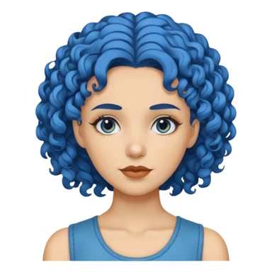 🧟‍♀️ faca uma mulher de cabelo cacheado azuis sticker