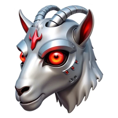 A Goat head in the terminator style sticker