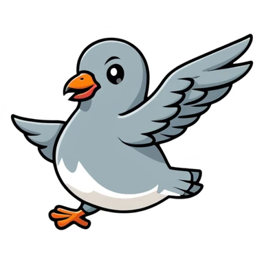 angry pigeon dive bombing sticker