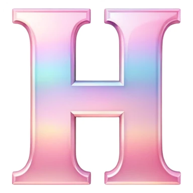 Iridescent pastel pink formal Font setting icon with letter H sticker