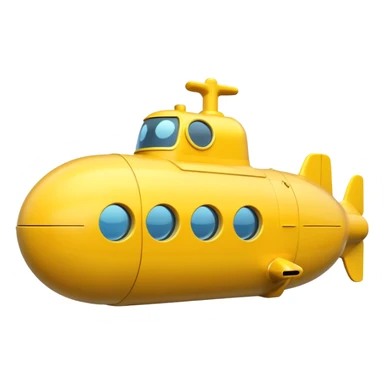 A bright yellow submarine with round windows and a tiny periscope.














 sticker