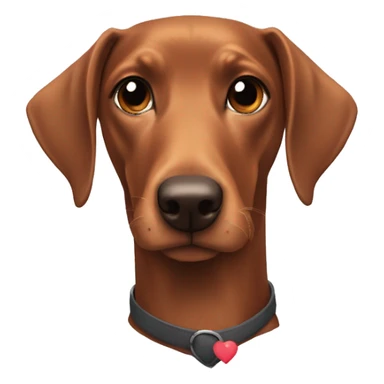 dobie with heart sticker