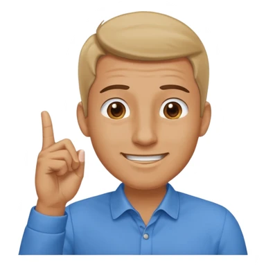 man pointing with index finger on his hand, who taps their temple with a finger and smiles knowingly. Expression: 'clever idea' sticker