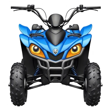 atv quad banshee front with a smile and eyes sticker