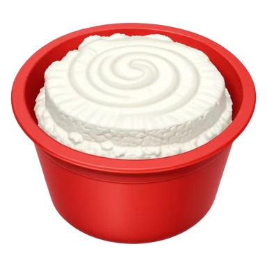 Cottage cheese in a red container with a white stripe at top and bottom sticker