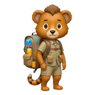  Safari Animal with Backpack  sticker