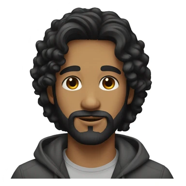 young men with beard and long currly black hair sticker