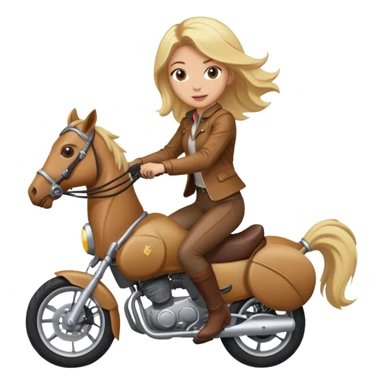 girl riding a horse jumping over a motorcycle sticker