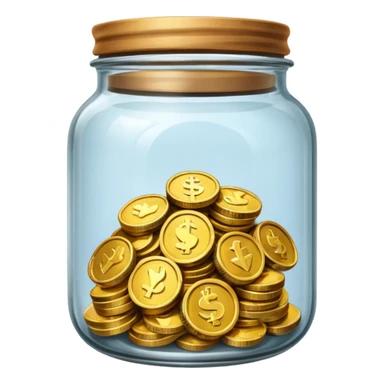 jar with a few coins sticker