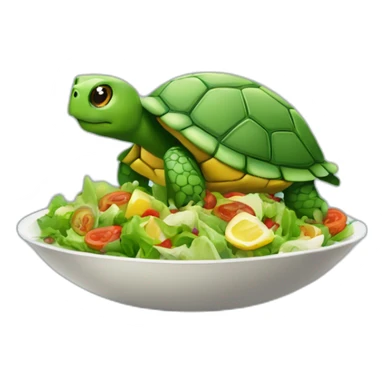 Tortue qui mange une salade  sticker