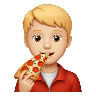Child with pizza  sticker