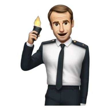 macron qui fait  un dab sur un poubelle en feu sticker