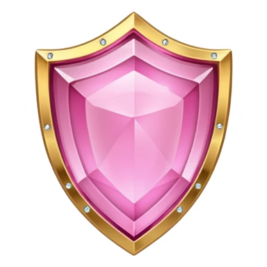Pink crystal shield golden border sticker
