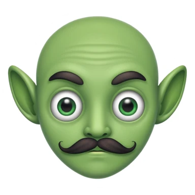 alien with mustache sticker