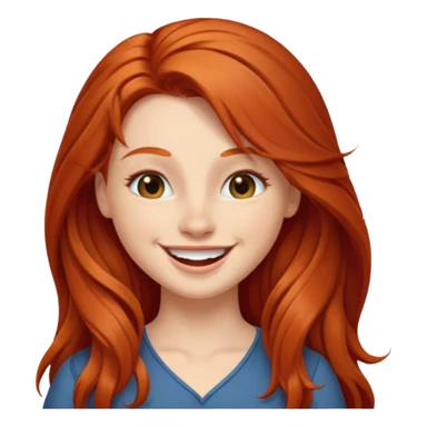 Long haired redhead winking  sticker