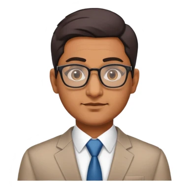 Indian finance bro with glasses, business attire, confident expression sticker