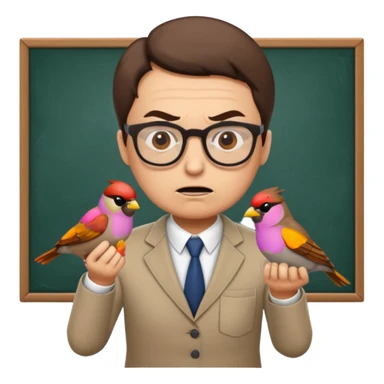 Angry teacher will scold Sparrow in the Busi School sticker