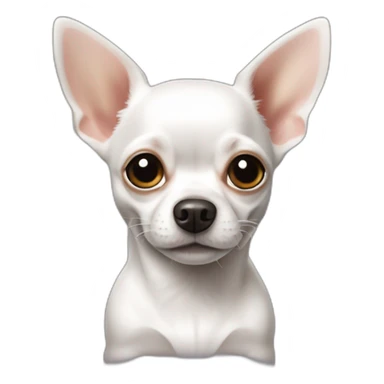 Chihuahua blanc et noir à poil long sticker