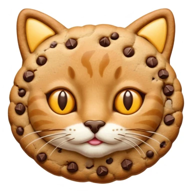 cat cookie with chocolate chips sticker