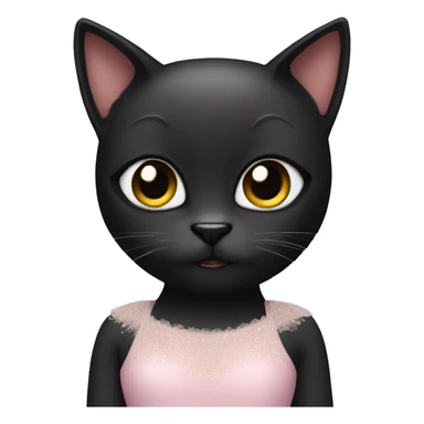 Black cat wearing a ballerina outfit sticker