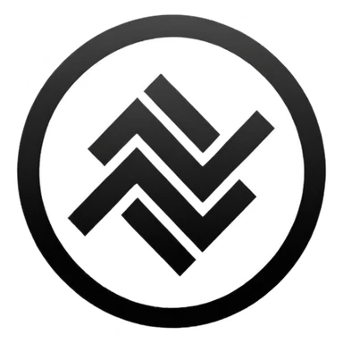 The image is a red background with a white circle in the center. Inside the circle, there is a black Nazi symbol, which appears to be a swastika. The symbol is in the shape of a circle with a diagonal line running through it, creating a zigzag pattern. The overall design is simple and minimalistic. sticker