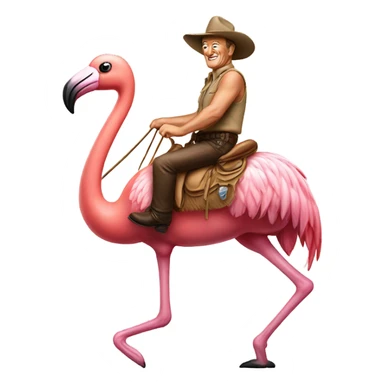 John Wayne riding a flamingo sticker