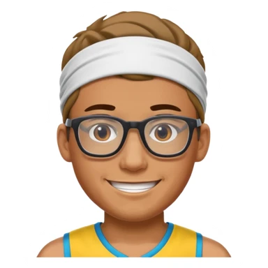 guy with headband and glassess athlete sticker