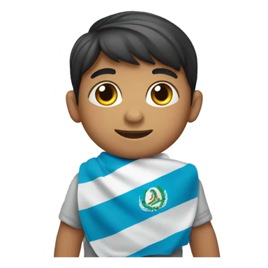 Niño con una bandera de guatemala en la mano sticker
