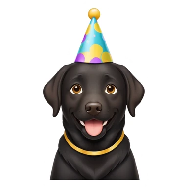 Black Labrador party hat sticker