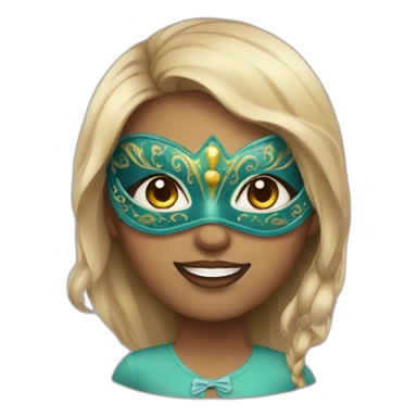girl with carnival mask  sticker
