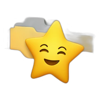 folder lying and a smiling star over it sticker