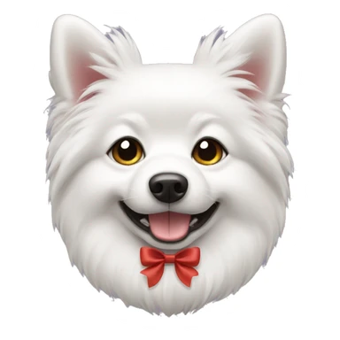 Japanese spitz dog with a bow sticker