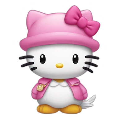 Hello kitty en canard sticker