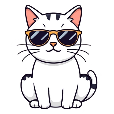 Cat with sunglasseso sticker
