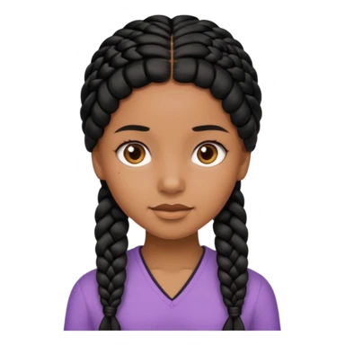 Girl with black braid  sticker