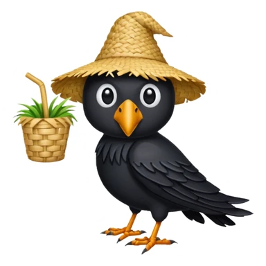straw crow sticker