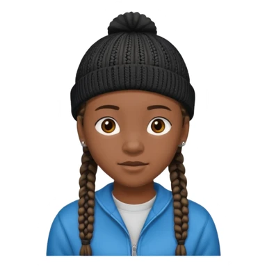 an african teen with cornrows and wears a beanie sticker