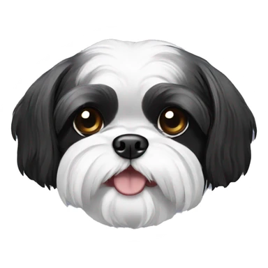 Black and white Shih Tzu dog sticker