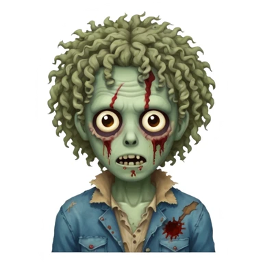 curly haired zombie sticker