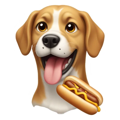 Dog eating a hot dog sticker