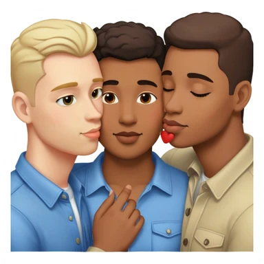 Gay man kissing 2 men sticker