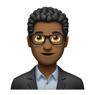 Figure an ugly man with black hair and glasses. The man's skin color should be white. His hair should fall out in the middle and there should be very little hair. Let there be an emoji with hair falling out sticker