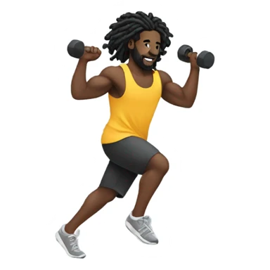 Black man with dreadlocks working out sticker