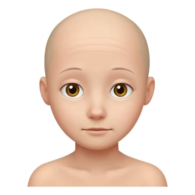 shy no hair circle face  sticker