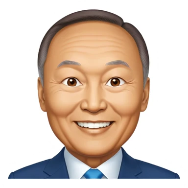 Former President Nursultan Nazarbayev with brown skin smiles nervously sticker