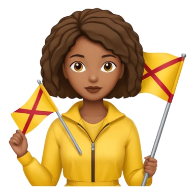 yellow  Flag holder black woman sticker