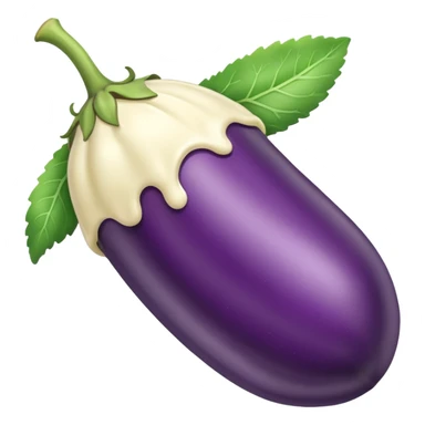 White chocolate dipped eggplant sticker