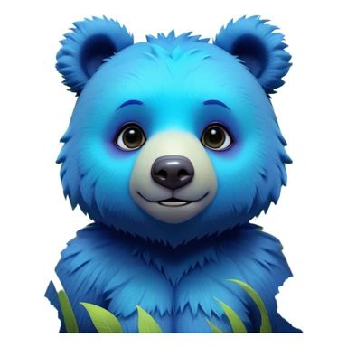 3D, adorable little Pixar style blue neon punk bear in a field of flowers, ultra detailed, each lash, eye, and strand of fur is shown in stunning detail as though captured in a timeless photograph, rich textures, visually rich, so lifelike it feels like it could leap off the page at any moment sticker