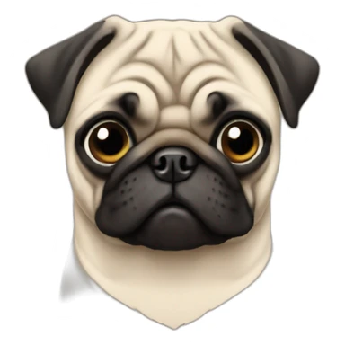 pug wearing a t-shirt sticker